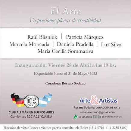 Lee más sobre el artículo Vernissage de la muestra colectiva: «El Arte, expresiones plenas de creatividad»
