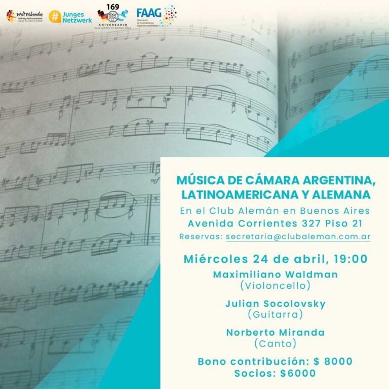 Lee más sobre el artículo Música de Cámara Argentina, Latinoamericana y Alemana – Abril