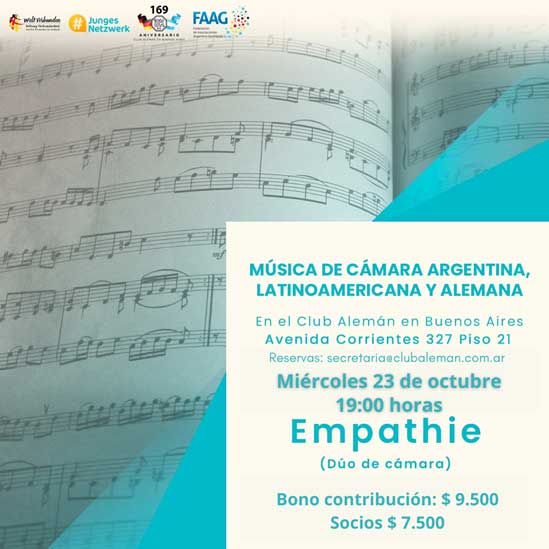 Lee más sobre el artículo Música de Cámara Argentina, Latinoamericana y Alemana – Octubre