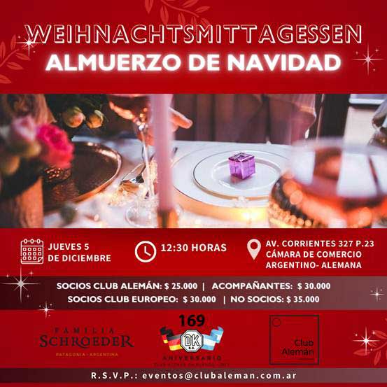 Lee más sobre el artículo Weihnachtsmittagessen – Almuerzo de Navidad 2024